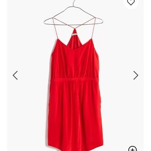 Madewell stairview silk cami dress